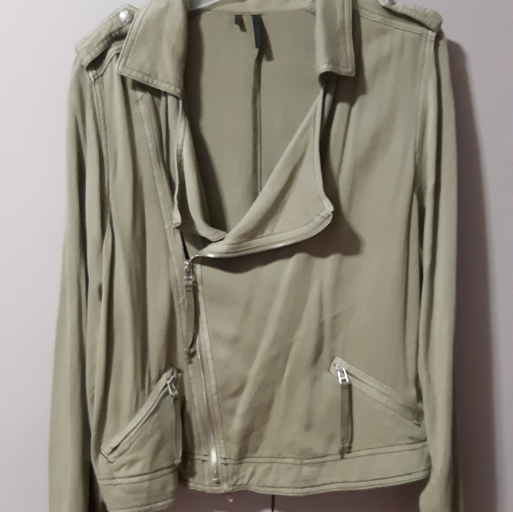 Khaki biker style jacket